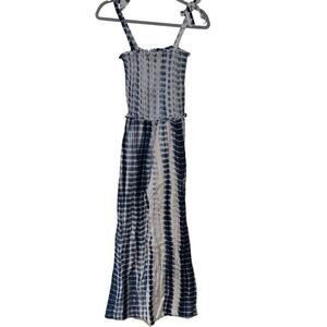 4our Dreamers Blue White Tie Dye Cropped Jumpsuit Size XS